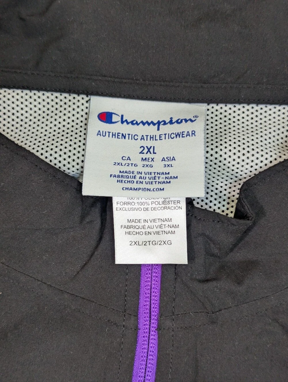 Champion Clemson Tigers Vented Windbreaker Jacket Men's SZ 2XL Fight Tigers